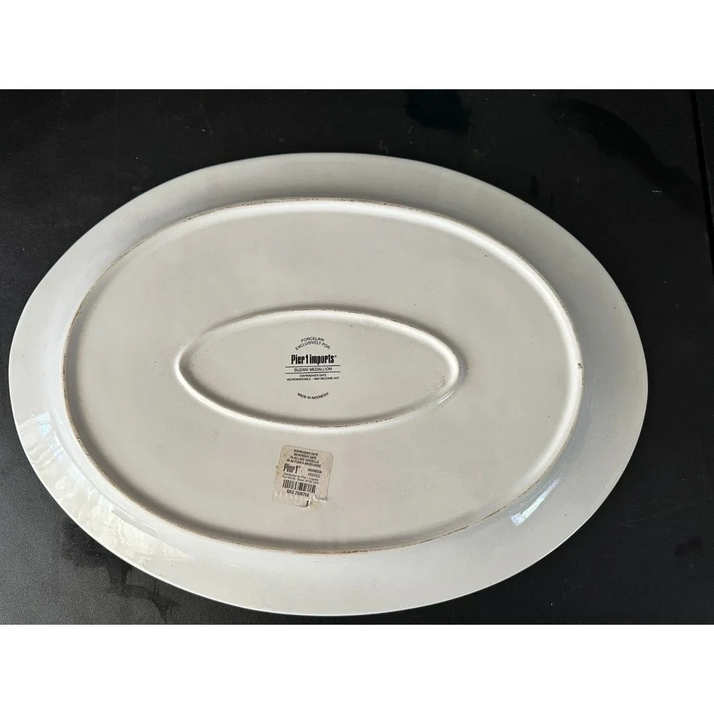 Pier1 Imports Suzani Medallion Oval Platter Multicolo Porcelain 16